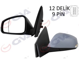 DIŞ DİKİZ AYNASI SOL FLUENCE 10 ELEKTRİKLİ ISITMALI SİNYALLİ SENSÖRLÜ ASTARLI ASFERİK VM-6141EHPSAL