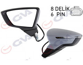 DIŞ DİKİZ AYNASI SOL IBIZA 17 ELEKTRİKLİ ISITMALI SENSÖRLÜ SİNYALLİ ASTARLI KONVEKS VM-369EHP-BSL