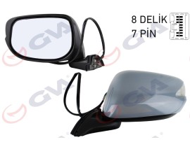 DIŞ DİKİZ AYNASI SOL JAZZ 08 ELEKTRİKLİ ISITMALI KATLANIR SİNYALLİ ASTARLI KONVEKS VM-6257NEBL