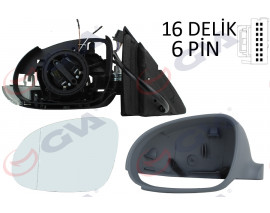 DIŞ DİKİZ AYNASI SOL JETTA 04 GOLF V 05 ELEKTRİKLİ ISITMALI SİNYALLİ ASTARLI ASFERİK 7 FİŞ VM-381EHPAL