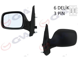 DIŞ DİKİZ AYNASI SOL KANGOO 01 ELEKTRİKLİ ISITMALI ASFERİK 3 FİŞ VM-132NEHL
