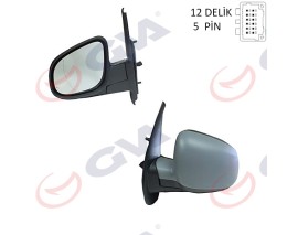 DIŞ DİKİZ AYNASI SOL KANGOO-CITAN 13 ELEKTRİKLİ ISITMALI ASTARLI ASFERİK 5 FİŞ VM-6132EHPAL