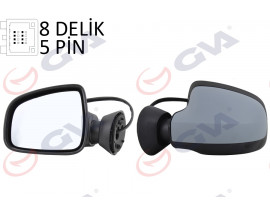 DIŞ DİKİZ AYNASI SOL LOGAN SW-MCV 08 ELEKTRİKLİ ISITMALI ASTARLI KONVEKS 5 FİŞ VM-6801EHPL