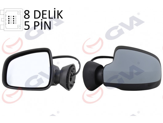 DIŞ DİKİZ AYNASI SOL LOGAN SW-MCV 08 ELEKTRİKLİ ISITMALI ASTARLI KONVEKS 5 FİŞ VM-6801EHPL