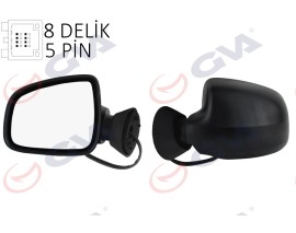 DIŞ DİKİZ AYNASI SOL LOGAN SW-MCV 08 ELEKTRİKLİ ISITMALI KONVEKS 5 FİŞ VM-6801EHL