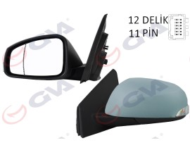 DIŞ DİKİZ AYNASI SOL MEGANE-FLUENCE 08 ELEKTRİKLİ ISITMALI SİNYALLİ KATLANIR SENSÖRLÜ ISITMALI ASTARLI ASFERİK 11 FİŞ VM-6138EBSAL