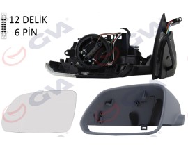 DIŞ DİKİZ AYNASI SOL OCTAVIA 04 ELEKTRİKLİ ISITMALI SİNYALLİ ASTARLI ASFERKLİ 5 FİŞ VM-605EHPAL