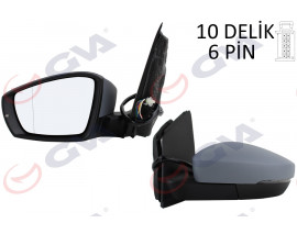DIŞ DİKİZ AYNASI SOL POLO 09 ELEKTRİKLİ ISITMALI ASTARLI ASFERİK 6 FİŞ VM-388NEHPAL