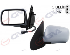 DIŞ DİKİZ AYNASI SOL POLO 94 ELEKTRİKLİ ISITMALI KONVEKS 5 FİŞ VM-184L