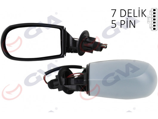 DIŞ DİKİZ AYNASI SOL PUNTO 04 ELEKTRİKLİ ISITMALI SİYAH ASTARLI KONVEKS VM-156EHPL