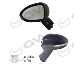 DIŞ DİKİZ AYNASI SOL RIO 13 ELEKTRIKLI ISITMALI KATLANIR SİNYALLİ KONVEKS 8 FİŞ VM-760NEBL