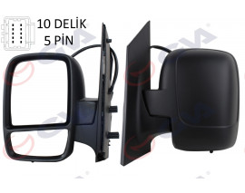 DIŞ DİKİZ AYNASI SOL SCUDO-EXPERT 07 ELEKTRİKLİ ISITMALI KONVEKS 5 FİŞ VM-6116EHL