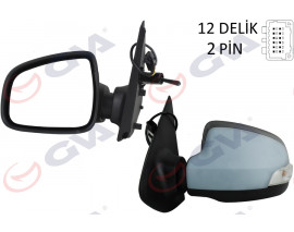 DIŞ DİKİZ AYNASI SOL SYMBOL-SANDERO 13 1 MEKANİK SİNYALLİ ASTARLI KONVEKS 2 FİŞ VM-6129PL