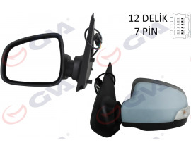 DIŞ DİKİZ AYNASI SOL SYMBOL-SANDERO 13 ELEKTRİKLİ ISITMALI SİNYALLİ ASTARLI KONVEKS 7 FİŞ VM-6129EHPL
