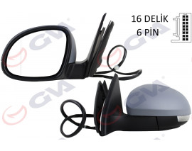 DIŞ DİKİZ AYNASI SOL TIGUAN 09 ELEKTRİKLİ ISITMALI ASTARLI SİNYALLİ ASFERİK VM-383EHPAL