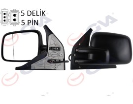 DIŞ DİKİZ AYNASI SOL TRANSPORTER T4 96 ELEKTRİKLİ ISITMALI ASFERİK VM-186EHAL