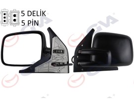 DIŞ DİKİZ AYNASI SOL TRANSPORTER T4 96 ELEKTRİKLİ ISITMALI KONVEKS VM-186EHL