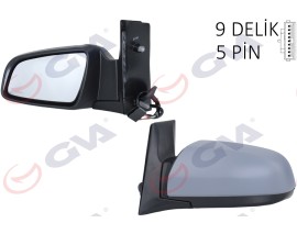 DIŞ DİKİZ AYNASI SOL ZAFIRA B 05 ELEKTRİKLİ ISITMALI ASTARLI ASFERİK 5 FİŞ VM-6169EHPAL