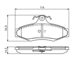 DİSK BALATA - ARKA - WVA 23237 - 114X54.9X14.5 MM