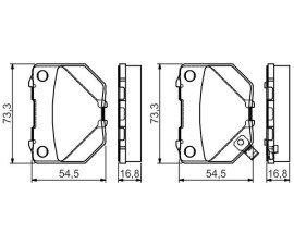 DİSK BALATA - ARKA - WVA 23850 - 73.3X54.5X17 MM - İKAZ KABLOLU