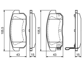 DİSK BALATA-ARKA- WVA 24039 - 105.5X43.0X14.5 MM -İKAZ KABLOLU
