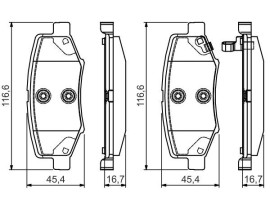 DİSK BALATA - ARKA - WVA 24602 - 116.6X45.4X16.7 MM