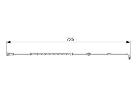 DİSK BALATA İKAZ KABLOSU. ÖN. 725 MM