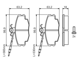 DİSK BALATA - ÖN - WVA 21460 - 99.95X63.45X18 MM - İKAZ KABLOLU