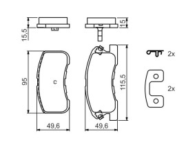 DİSK BALATA - ÖN - WVA 23497 - 115.5/95X49.6X16 MM