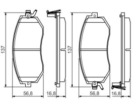 DİSK BALATA-ÖN- WVA 23867 - 137.0X56.8X16.8 MM