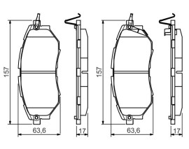 DİSK BALATA-ÖN- WVA 24222 - 157.0X63.6X17.0 MM