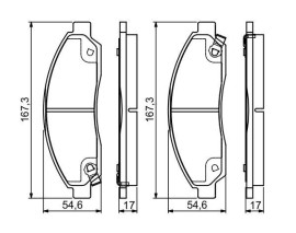 DİSK BALATA - ÖN - WVA 24370/594 - 167.4X54.5X17 MM