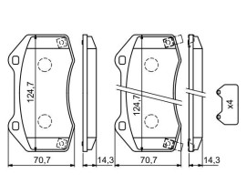 DİSK BALATA. ÖN - WVA 25630 - 124.7X70.7X15.1 MM