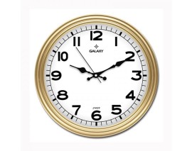 DUVAR SAATİ ALTIN SARISI ÇERÇEVE ÇAP:30CM AKRİLİK BOYALI ABS ÇERÇEVE MİNERAL CAM SESSİZ AKAR MAKİNE PVC KADRAN KADRAN ÖLÇÜSÜ: 286MM