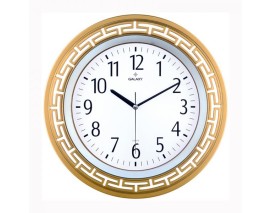 DUVAR SAATİ ALTIN SARISI ÇERÇEVE ÇAP:34.4CM AKRİLİK BOYALI 2 RENK ABS KASA MİNERAL CAM SESSİZ AKAR MAKİNE PVC KADRAN KADRAN ÖLÇÜSÜ: 240MM KADRAN BASKI ALANI:150MM