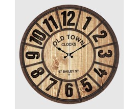 DUVAR SAATİ DIŞ KENAR KAHVERENGİ İÇİ KAHVE 50CM DEKORATİF EKSİTME MDF KADRAN METALİK AKREP/YELKOVAN AKAR MEKANİZMA AKRİLİK BOYA ABS HAMMADDE