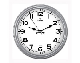 DUVAR SAATİ GRİ ÇERÇEVE ÇAP:30CM AKRİLİK BOYALI ABS ÇERÇEVE MİNERAL CAM SESSİZ AKAR MAKİNE PVC KADRAN -KADRAN ÖLÇÜSÜ: 286MM