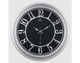 DUVAR SAATİ GRİ ÇERÇEVE İÇİ SİYAH 46CM KABARTMA RAKAMLI SELEFON KORUMALI AMERİKAN BRİSTOL KADRAN METAL AKREP/YELKOVAN/SANİYE AKAR SANİYELİ MEKANİZMA AKRİLİK BOYA ABS HAMMADDE MİNERAL CAM