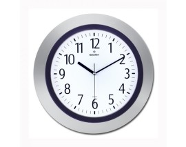 DUVAR SAATİ GRİ-MOR ÇERÇEVE ÇAP:33.8CM AKRİLİK BOYALI 2 RENK ABS KASA MİNERAL CAM SESSİZ AKAR MAKİNE PVC KADRAN KADRAN ÖLÇÜSÜ: 240MM KADRAN BASKI ALANI: 150MM