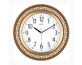 DUVAR SAATİ KAHVERENGİ ÇERÇEVE ÇAP:34.4CM AKRİLİK BOYALI 2 RENK ABS KASA MİNERAL CAM SESSİZ AKAR MAKİNE PVC KADRAN KADRAN ÖLÇÜSÜ: 240MM KADRAN BASKI ALANI:150MM