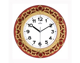 DUVAR SAATİ KIRMIZI-ALTIN SARISI ÇERÇEVE ÇAP:32.8CM AKRİLİK BOYALI 2 RENK ABS KASA MİNERAL CAM SESSİZ AKAR MAKİNE PVC KADRAN KADRAN ÖLÇÜSÜ: 205MM KADRAN BASKI ALANI: 145MM