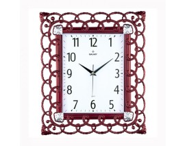 DUVAR SAATİ KIRMIZI ÇERÇEVE ÇAP:32.3CMX 37.5CM AKRİLİK BOYALI 2 RENK ABS KASA MİNERAL CAM SESSİZ AKAR MAKİNE PVC KADRAN KADRAN ÖLÇÜSÜ: 190X241MM KADRAN BASKI ALANI: 105X170MM