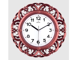 DUVAR SAATİ KREM ÇERÇEVE ÇAP:35CM AKRİLİK BOYALI 2 RENK ABS KASA MİNERAL CAM SESSİZ AKAR MAKİNE PVC KADRAN KADRAN ÖLÇÜSÜ: 240MM KADRAN BASKI ALANI: 150MM