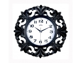 DUVAR SAATİ SİYAH ÇERÇEVE ÇAP:39.5CMX 19.5CM AKRİLİK BOYALI ABS KASA MİNERAL CAM SESSİZ AKAR MAKİNE PVC KADRAN