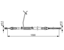 EL FREN TELİ SOL ARKA1590mm TRANSİT V184 00-06