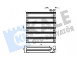 EVAPORATOR TOYOTA COROLLA 1.4-1.6 2.0D-4D 01-08 BRAZING AL/AL 255X265X58