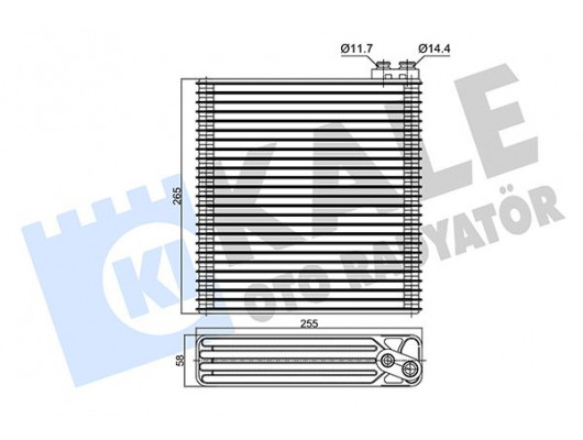 EVAPORATOR TOYOTA COROLLA 1.4-1.6 2.0D-4D 01-08 BRAZING AL/AL 255X265X58