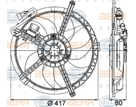 FAN KOMPLE 350 W 12 V MINI R56 R57 R58 R59 PREMIUM LINE