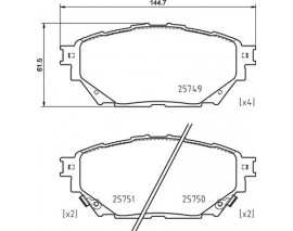 FREN BALATASI FUSO MITSUBISHI CANTER 01/09- -MITSUBISHI CANTER FE5. FE6 VI 07/86- -MITSUBISHI FU