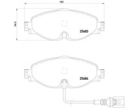 FREN BALATASI ON KABLOLU- VW CADDY 16- GOLF 13- AUDI A3 13- SEAT LEON 13- SKODA OCTAVIA 13-
